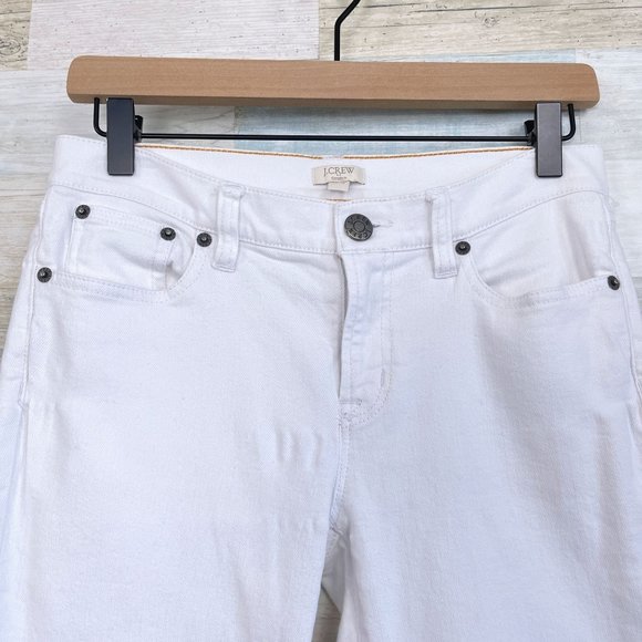 J Crew Mid Rise Ankle Skinny Jeans White 5 Pocket Stretch Casual Womens 25 - Picture 2 of 7